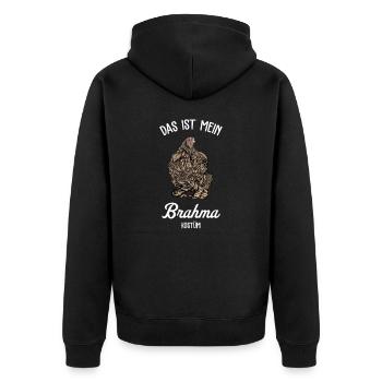 Brahma Hühner I Chicken Geflügel Motiv für - Unisex Premium Bio Zip Hoodie - Schwarz - Hinten - Nico (187cm)