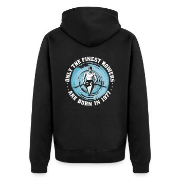 Kanus-Rudern Kanuten Ruderer Jahrgang 1977 - Unisex Premium Bio Zip Hoodie - Schwarz - Hinten - Nico (187cm)