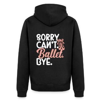Ballet - Unisex Premium Organic Zip Hoodie - black - Back - Nico (187cm)