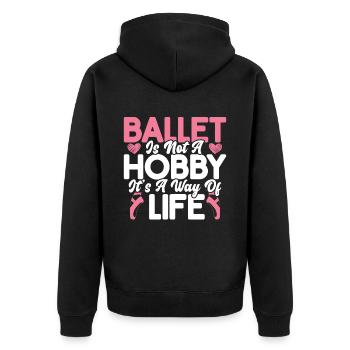 Ballet - Unisex Premium Organic Zip Hoodie - black - Back - Nico (187cm)