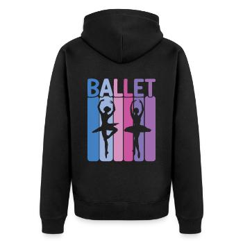 Ballet - Unisex Premium Organic Zip Hoodie - black - Back - Nico (187cm)