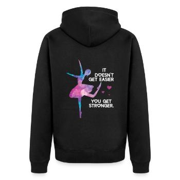 Ballet - Unisex Premium Organic Zip Hoodie - black - Back - Nico (187cm)