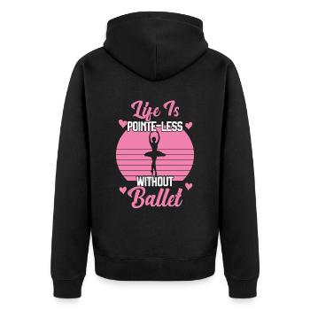 Ballet - Unisex Premium Organic Zip Hoodie - black - Back - Nico (187cm)