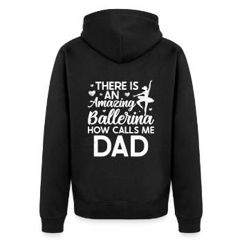 Ballet - Unisex Premium Organic Zip Hoodie - black - Back - Nico (187cm)