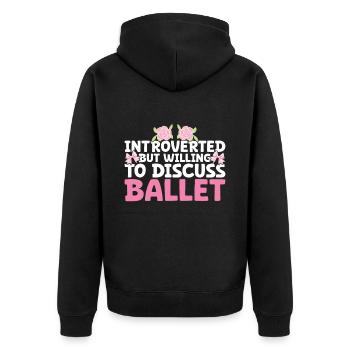 Ballet - Unisex Premium Organic Zip Hoodie - black - Back - Nico (187cm)