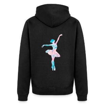 Ballet - Unisex Premium Organic Zip Hoodie - black - Back - Nico (187cm)