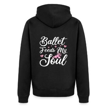 Ballet - Unisex Premium Organic Zip Hoodie - black - Back - Nico (187cm)