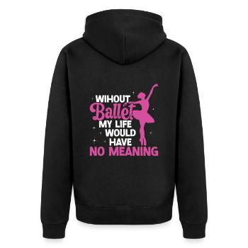 Ballet - Unisex Premium Organic Zip Hoodie - black - Back - Nico (187cm)