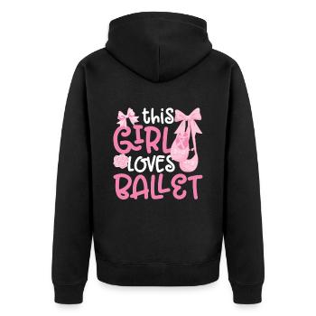 Ballet - Unisex Premium Organic Zip Hoodie - black - Back - Nico (187cm)