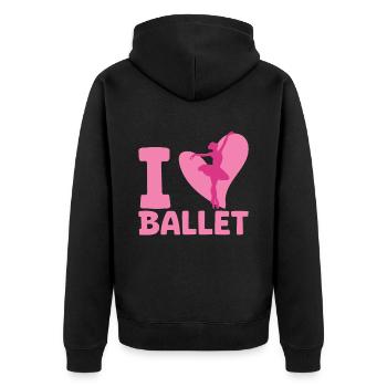 Ballet - Unisex Premium Organic Zip Hoodie - black - Back - Nico (187cm)