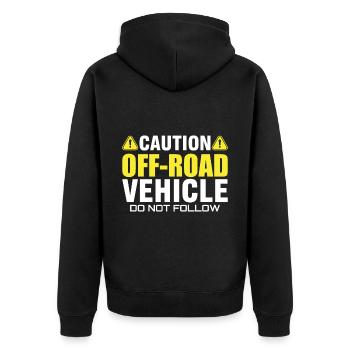 Offroad, 4x4, 4-Rad - Unisex Premium Bio Zip Hoodie - Schwarz - Hinten - Nico (187cm)