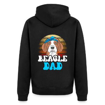 Beagle Papa Lover Dog Beagles Puppy - Veste à capuche bio Premium Unisexe - noir - Dos - Nico (187cm)