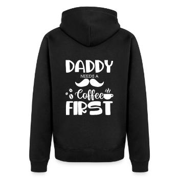 Father's Day gift for dad for Men's Day - Unisex Premium Organic Zip Hoodie - black - Back - Nico (187cm)
