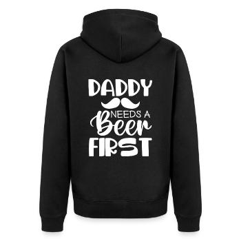 Father's Day gift for dad for Men's Day - Unisex Premium Organic Zip Hoodie - black - Back - Nico (187cm)