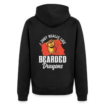 I just like bearded dragons very much Bearded Dragon - Unisex Premium Organic Zip Hoodie - black - Back - Nico (187cm)