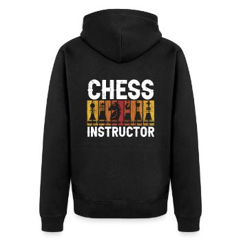 Professeur d’échecs Club d’échecs Joueur d’échecs - Veste à capuche bio Premium Unisexe - noir - Dos - Nico (187cm)
