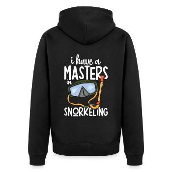 Schnorcheln, Schnorcheln, Tauchen, Unterwasser - Unisex Premium Bio Zip Hoodie - Schwarz - Hinten - Nico (187cm)