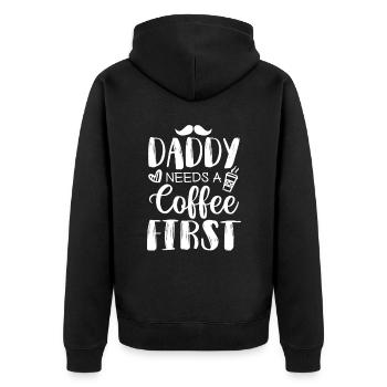 Father's Day gift for dad for Men's Day - Unisex Premium Organic Zip Hoodie - black - Back - Nico (187cm)