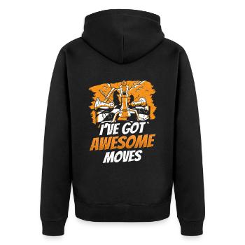 Ich Habe Fantastische Züge Schach Schachspieler - Unisex Premium Bio Zip Hoodie - Schwarz - Hinten - Nico (187cm)