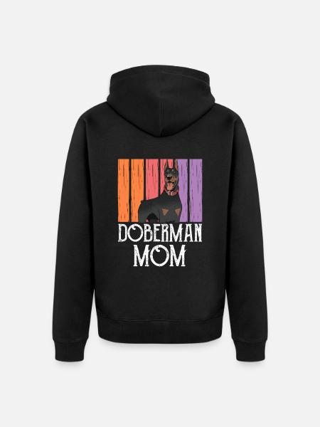 Doberman Mama Girls Dogs Dobermans Doberman - Unisex Premium Organic Zip Hoodie - black
