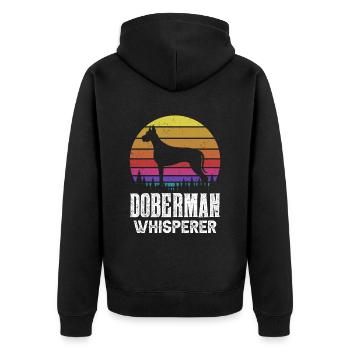 Doberman Whisperer Dogs Dobermans Doberman - Unisex Premium Organic Zip Hoodie - black - Back - Nico (187cm)