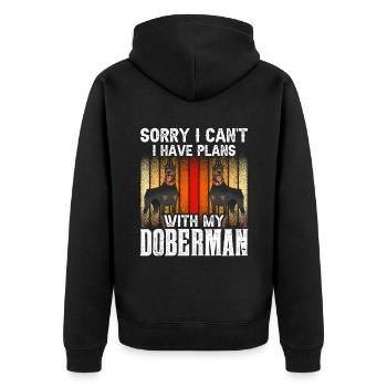 Est-ce que je ne peux pas avoir de projets avec mon Doberman - Veste à capuche bio Premium Unisexe - noir - Dos - Nico (187cm)