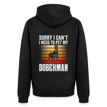Ne puis-je pas avoir à caresser mon Doberman - Veste à capuche bio Premium Unisexe - noir - Dos - Nico (187cm)