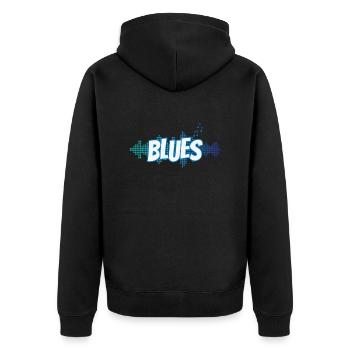 Blues Musik Genre Trompete Jazz - Unisex Premium Bio Zip Hoodie - Schwarz - Hinten - Nico (187cm)
