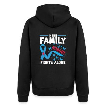 Mois de la sensibilisation familiale au diabète - Veste à capuche bio Premium Unisexe - noir - Dos - Nico (187cm)