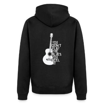 You don't play the Blues you feel it Music - Unisex Premium Organic Zip Hoodie - black - Back - Nico (187cm)