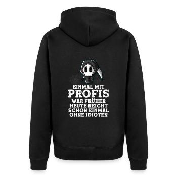 Une fois avec des professionnels suffisait aujourd’hui - Veste à capuche bio Premium Unisexe - noir - Dos - Nico (187cm)