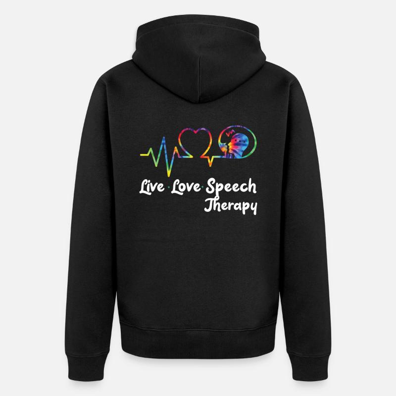 Speech Therapist Therapy Assistant - Unisex Premium Bio Zip Hoodie - Schwarz