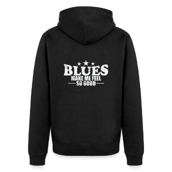 Blues make me feel so Trumpet - Unisex Premium Organic Zip Hoodie - black - Back - Nico (187cm)