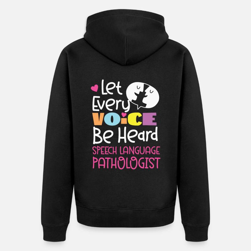Speech Therapist Therapy Assistant - Unisex Premium Bio Zip Hoodie - Schwarz