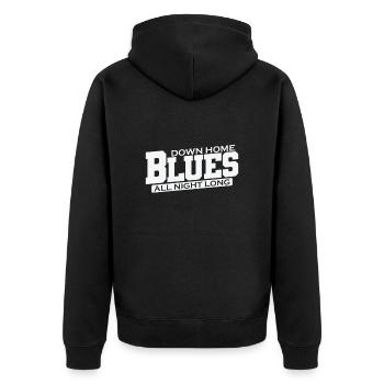 Down Home loose all Night long Music - Unisex Premium Organic Zip Hoodie - black - Back - Nico (187cm)