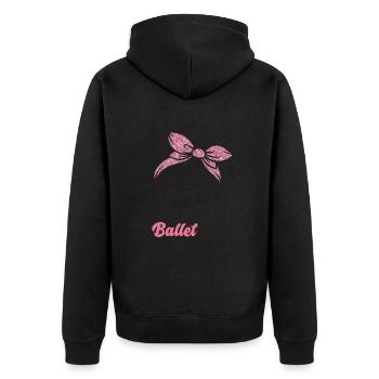 Ballet - Unisex Premium Organic Zip Hoodie - black - Back - Nico (187cm)