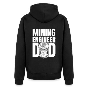 Ingenieur Vati Bergbauingenieur - Unisex Premium Bio Zip Hoodie - Schwarz - Hinten - Nico (187cm)