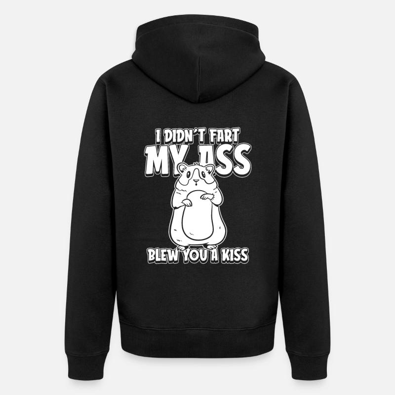 Guinea pig guinea pig funny - Unisex Premium Organic Zip Hoodie - black