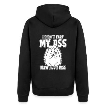 Hérisson drôle je n’ai pas pété mes fesses t’a soufflé un baiser - Veste à capuche bio Premium Unisexe - noir - Dos - Nico (187cm)