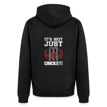 Cricket Sport Cricketschläger Team Geschenk - Unisex Premium Bio Zip Hoodie - Schwarz - Hinten - Nico (187cm)