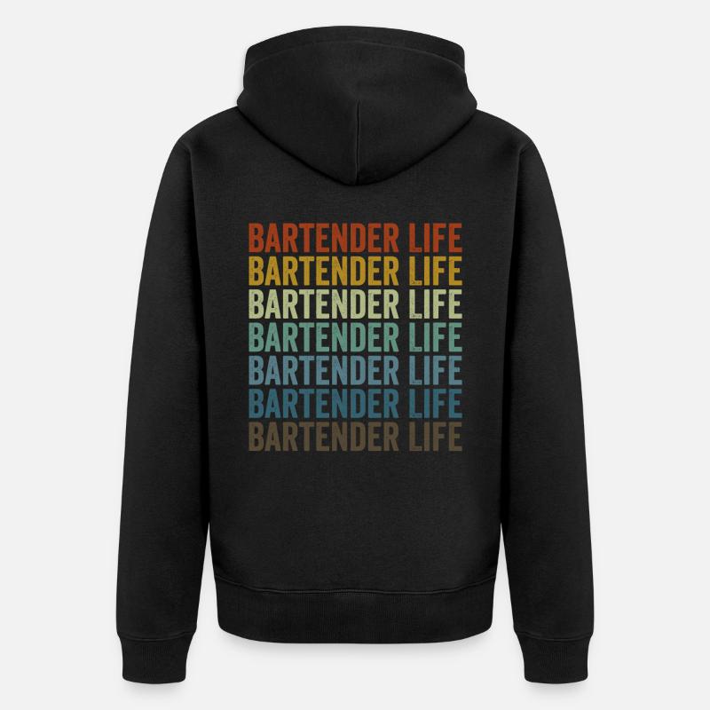 Barkeeper Leben Barkeeper Bartending - Unisex Premium Bio Zip Hoodie - Schwarz