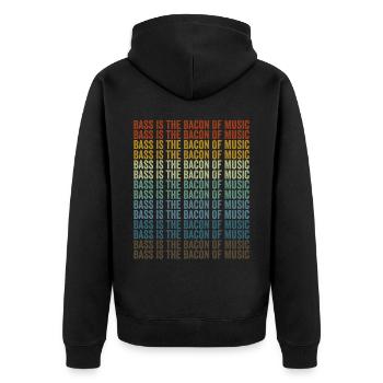 Bass ist der Speck der Musik Bassist Gitarrist - Unisex Premium Bio Zip Hoodie - Schwarz - Hinten - Nico (187cm)