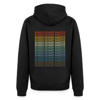 Bearded Culinary Gangster Chef Cooking Ku - Unisex Premium Organic Zip Hoodie - black - Back - Nico (187cm)
