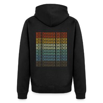 Bester Chihuahua Papa aller Zeiten Chihuahua Hund - Unisex Premium Bio Zip Hoodie - Schwarz - Hinten - Nico (187cm)
