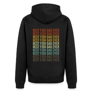 Bester Fischvater aller Zeiten Goldfisch - Unisex Premium Bio Zip Hoodie - Schwarz - Hinten - Nico (187cm)