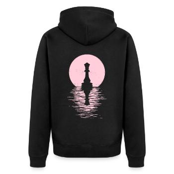 Chess Club Game Horse Chess piece Men + Women - Unisex Premium Organic Zip Hoodie - black - Back - Nico (187cm)