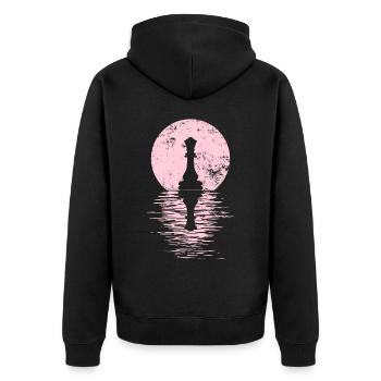 Jeu de club d’échecs Cheval Pièce d’échecs Hommes + Femmes - Veste à capuche bio Premium Unisexe - noir - Dos - Nico (187cm)