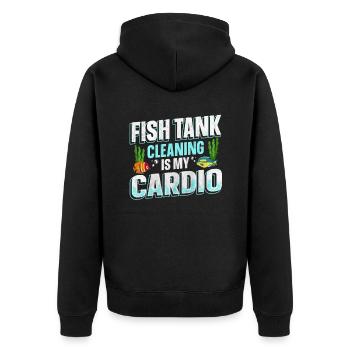 Water Change and Chill Aquatic Gift - Unisex Premium Organic Zip Hoodie - black - Back - Nico (187cm)