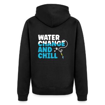 Water Change and Chill Aquatic Gift - Unisex Premium Organic Zip Hoodie - black - Back - Nico (187cm)