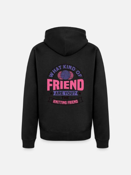 Handmade knitting funny knitting saying - Unisex Premium Organic Zip Hoodie - black